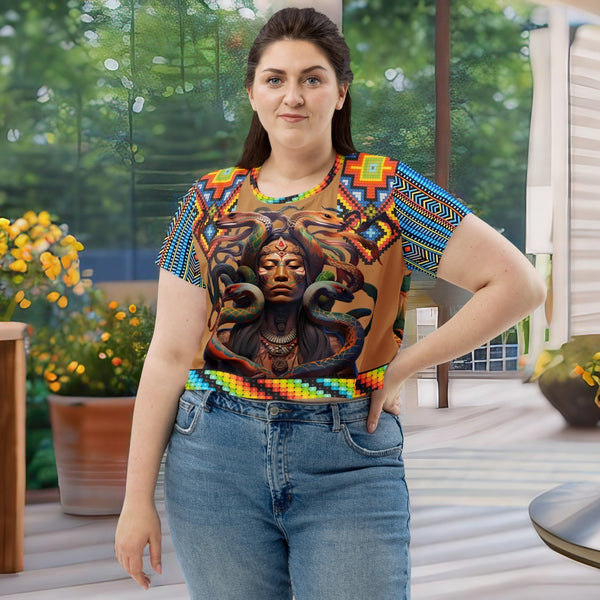 Vibrant Ayahuasca Cropped T-Shirt embodying the essence of sacred traditions